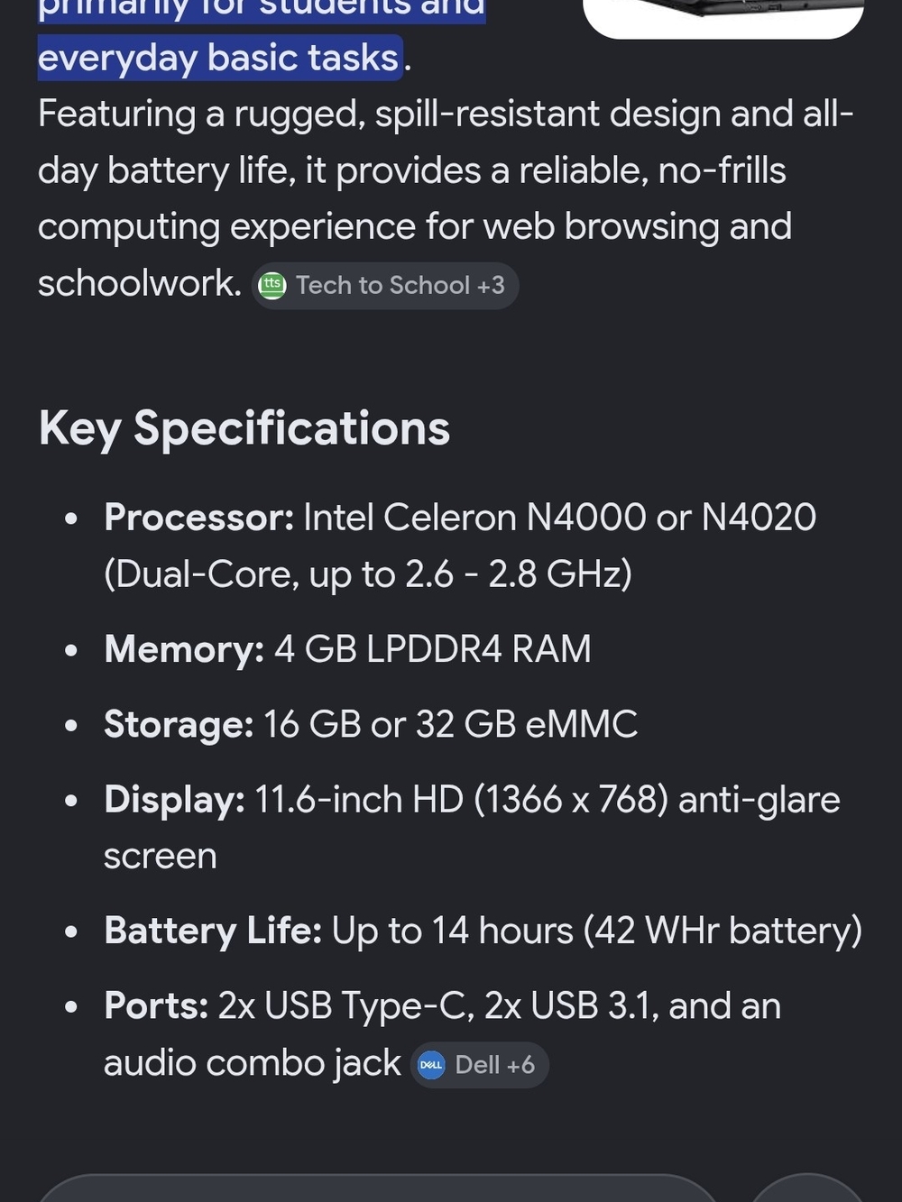 Dell Chromebook 11 - Black - Picture 5 of 9